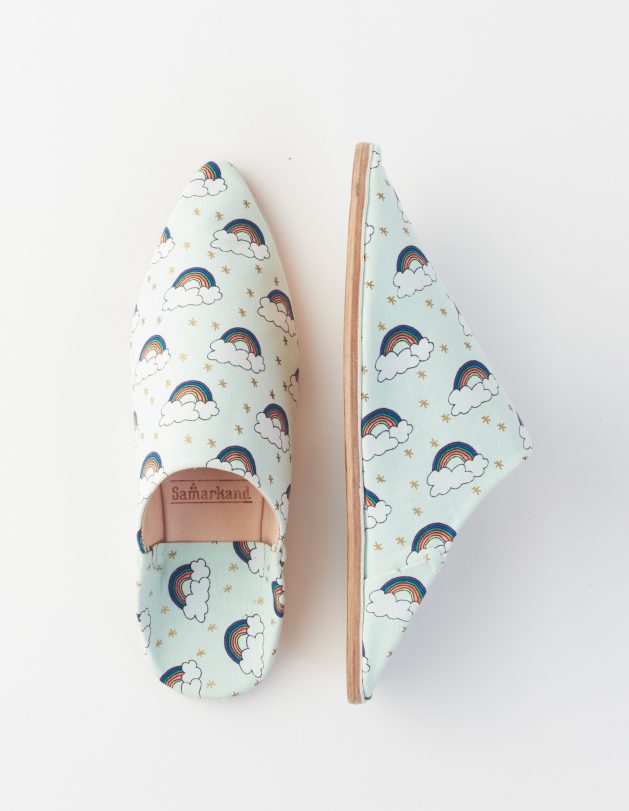 Women’s rainbow babouche slippers : Soukra