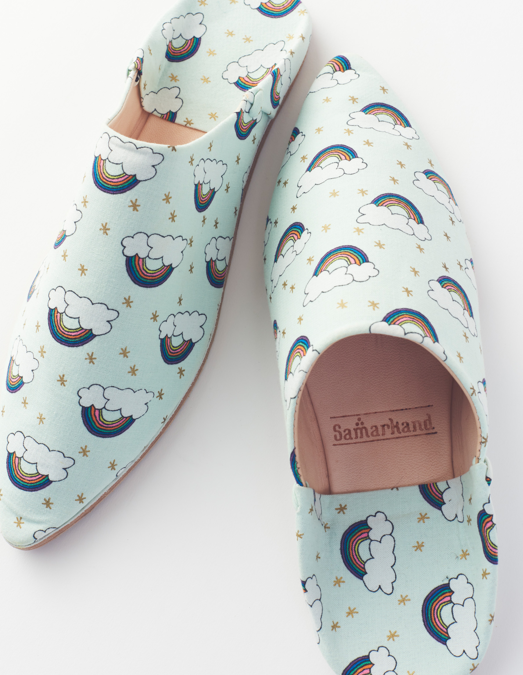 Women’s rainbow babouche slippers Soukra