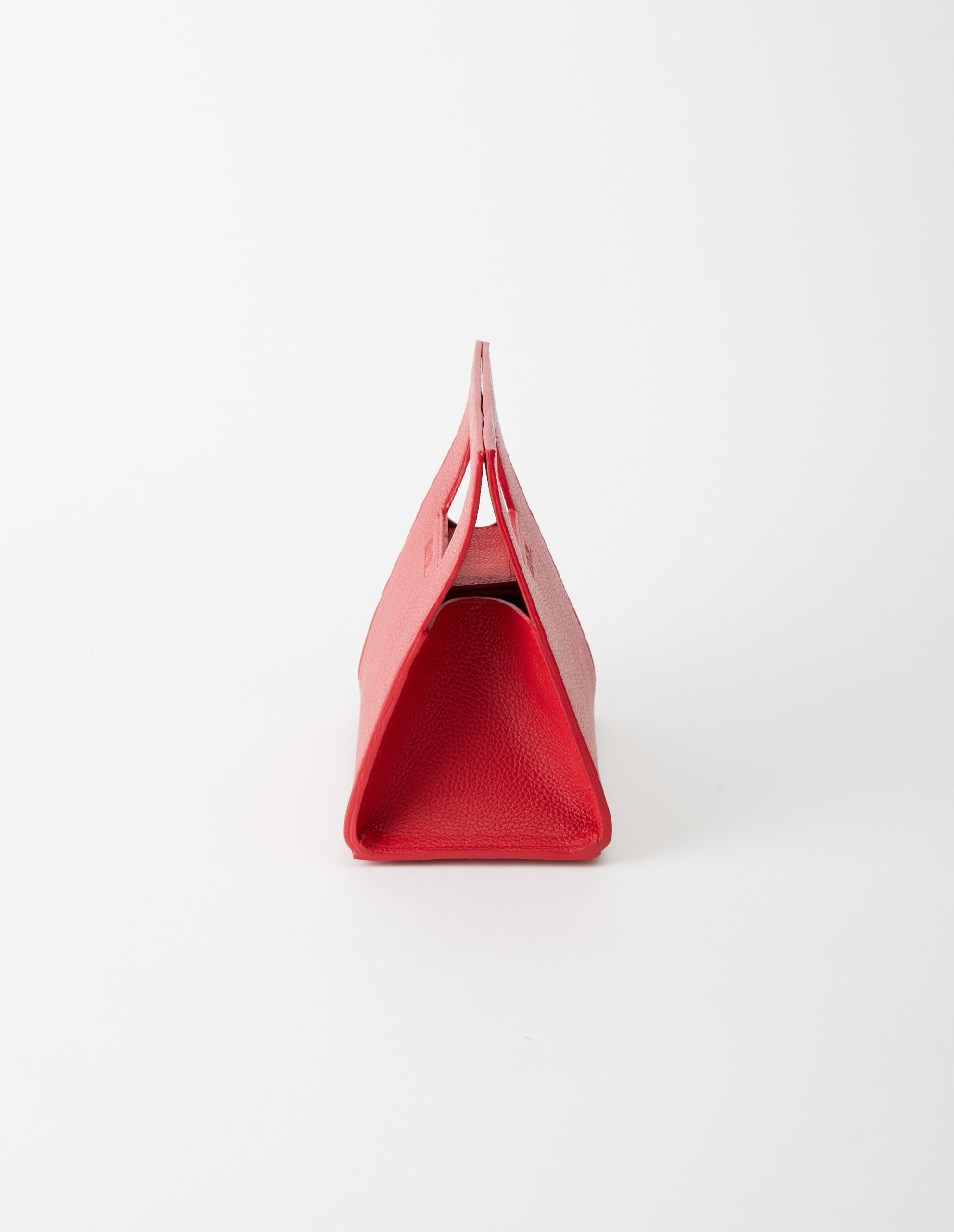 SQUARE LEATHER BAG IN RUBY - Soukra